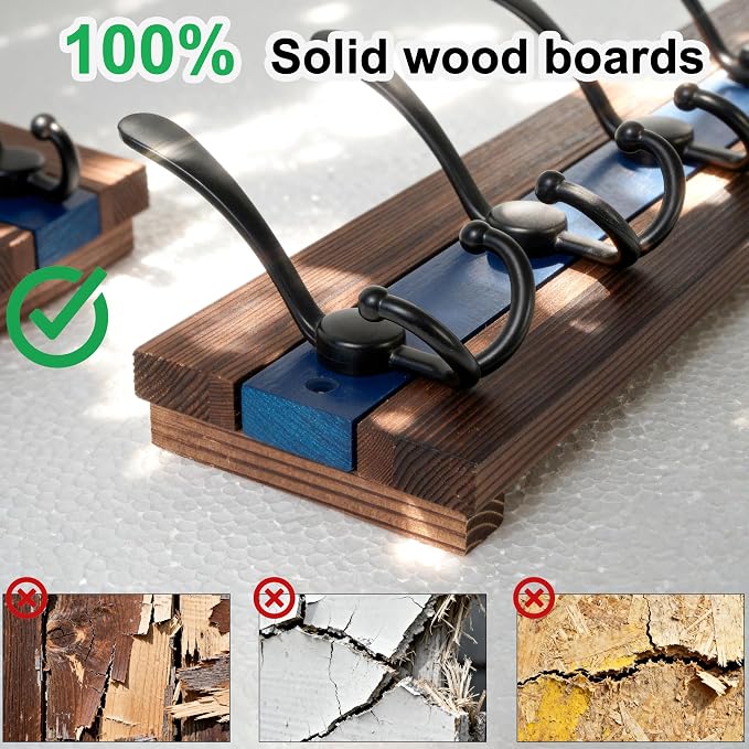 SKOLOO Rustic Wall Mounted Coat Rack - Image 6