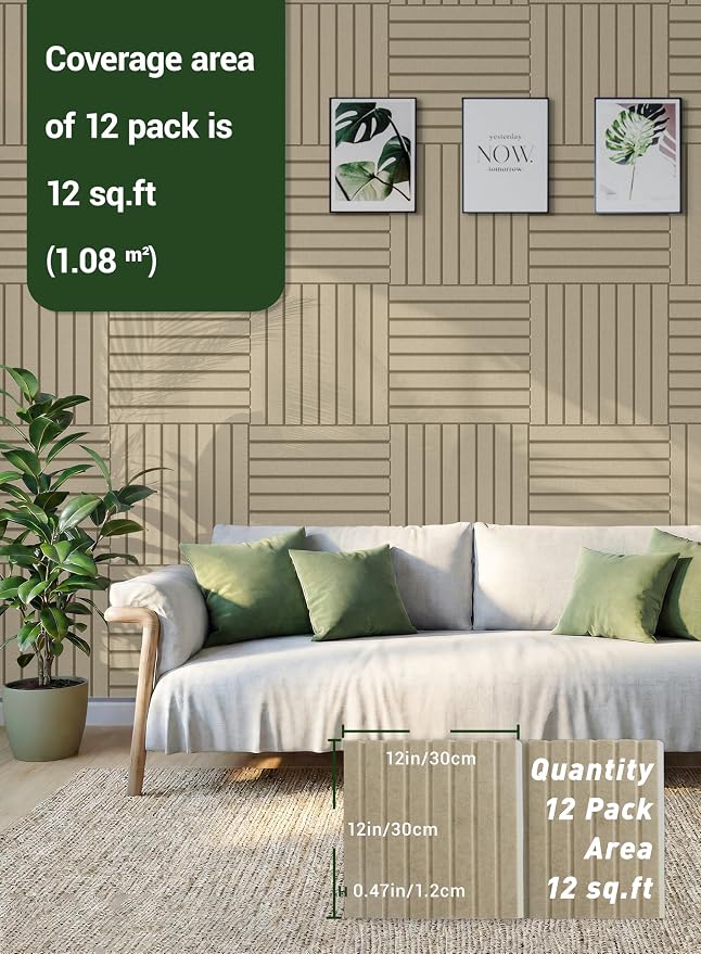 Waister 12 Pack Soundproof Wall Panels, 0.47 inch Thicker High Density Acoustic - Image 5