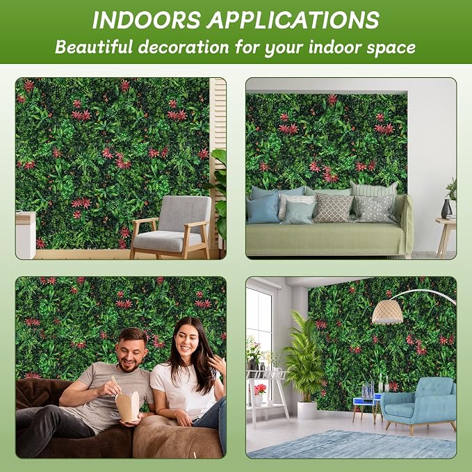 Grass Wall Panels 12 Pack 20"x20", Artificial Hedge Greenery Wall Backdrop - Image 7