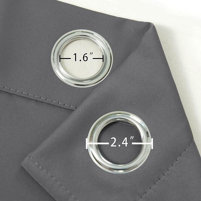LEMOMO Grey Blackout Curtains 34 x 54 Inch Length/Set of 2 Curtain - Image 5