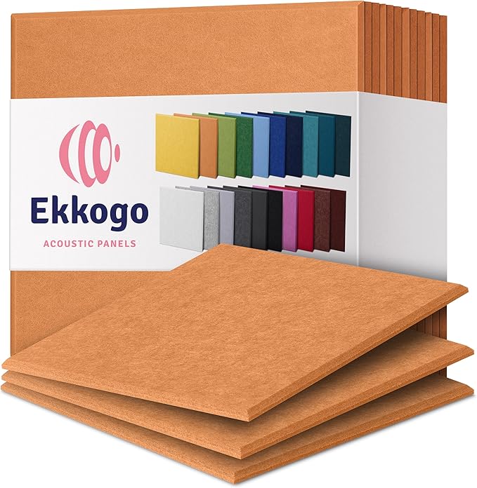 Acoustic Panels 12-Pack Soundproof Wall 12"X12"X0.4" by EkkogoAcousticPanels
