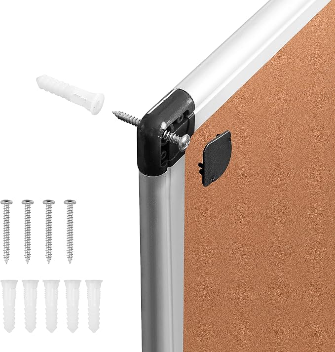 Amazon Basics Rectangular Bulletin Board, Cork Board - Image 8