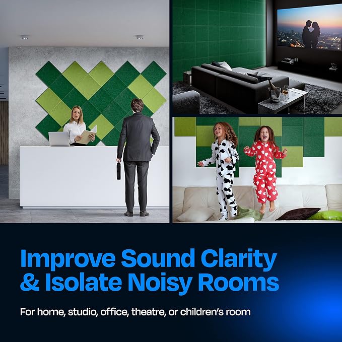 Acoustic Panels 12-Pack Soundproof Wall Panels 12"X12"X0.4" Sound Panels High - Image 4