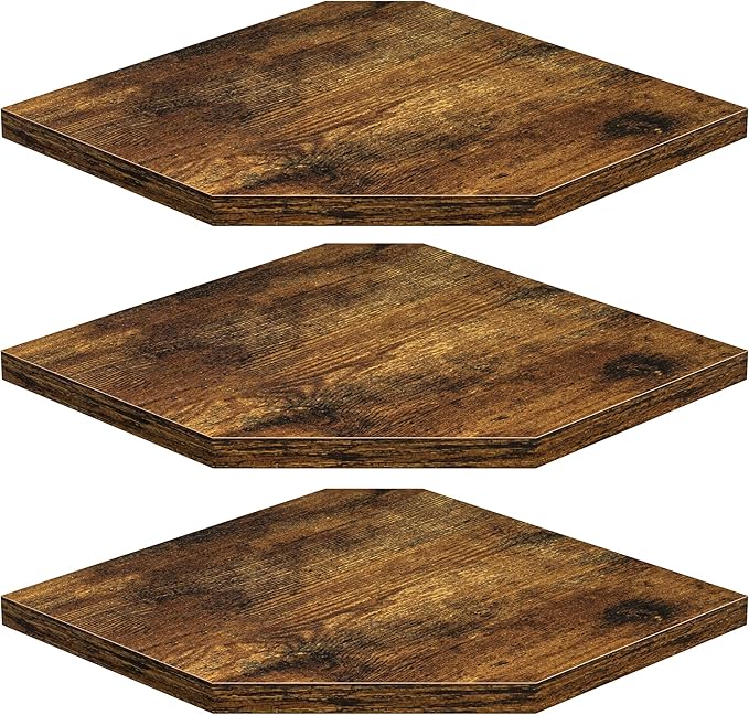Fun Memories Corner Shelf Wall Mount, Floating Corner Shelves, Rustic Wood Wall by FunMemories