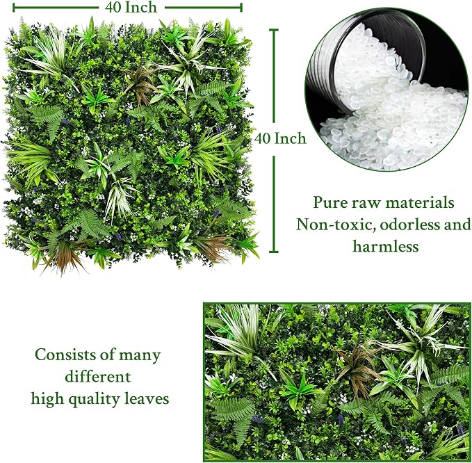 ODTORY Artificial Boxwood Topiary Hedges Panels, Backyard Indoor Outdoor Green - Image 2