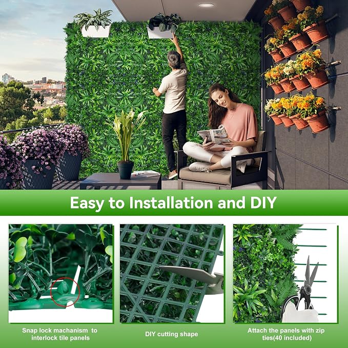 Grass Wall Panels, Fake Greenery Plant Decor - Image 4