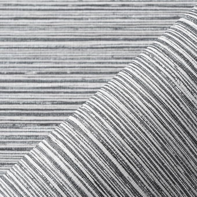 Grasscloth Textured Wallpaper Dark Gray Linen Thick 24" X 394" Fabric Contact by osayhome