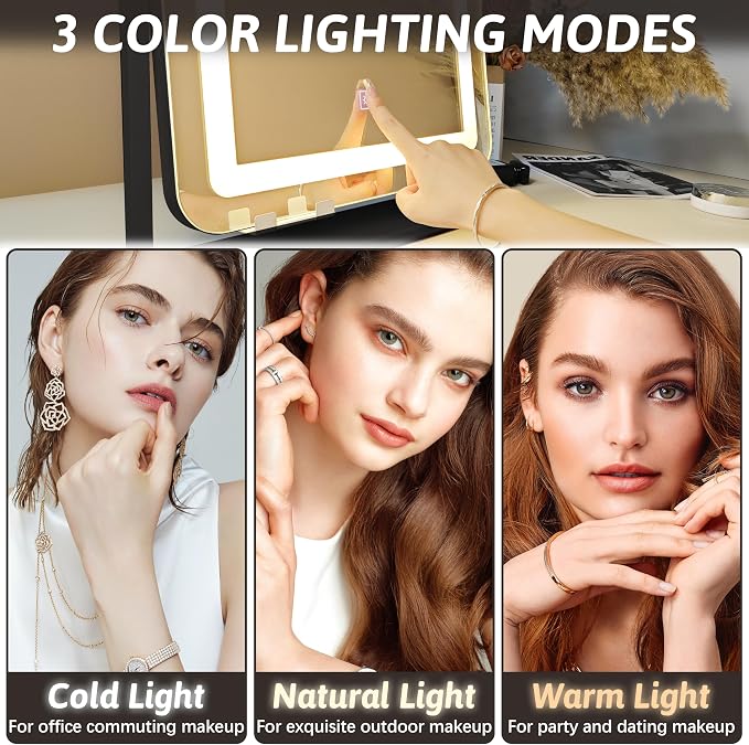 FENNIO Vanity Mirror with Lights 19"x22" - Image 2