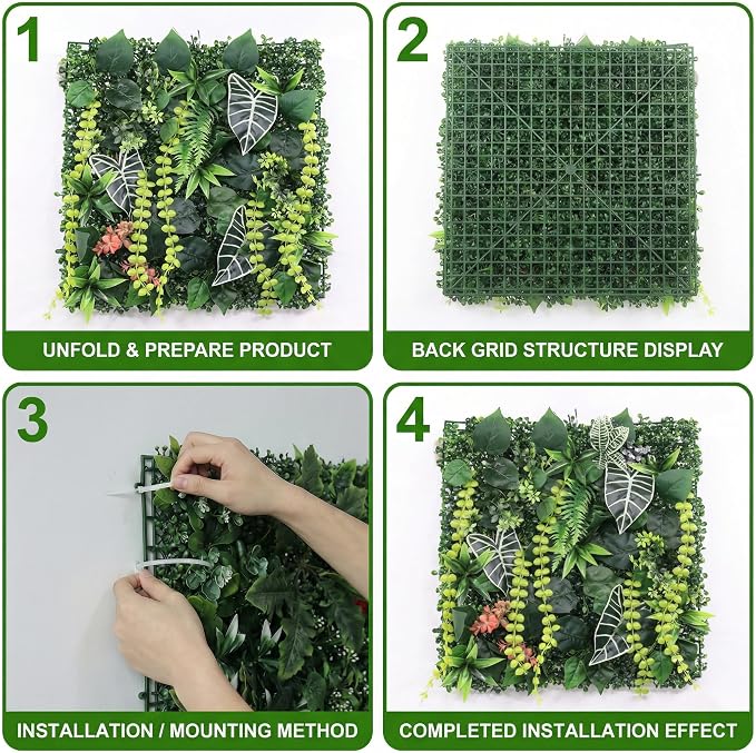 8 Pack 20"x20"Grass Wall Panels-Artificial Boxwood Panels - Image 4