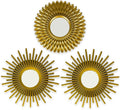 BONNYCO Gold Mirrors for Wall Pack of 3, Round Wall Mirrors Bedroom Room and by BONNYCO