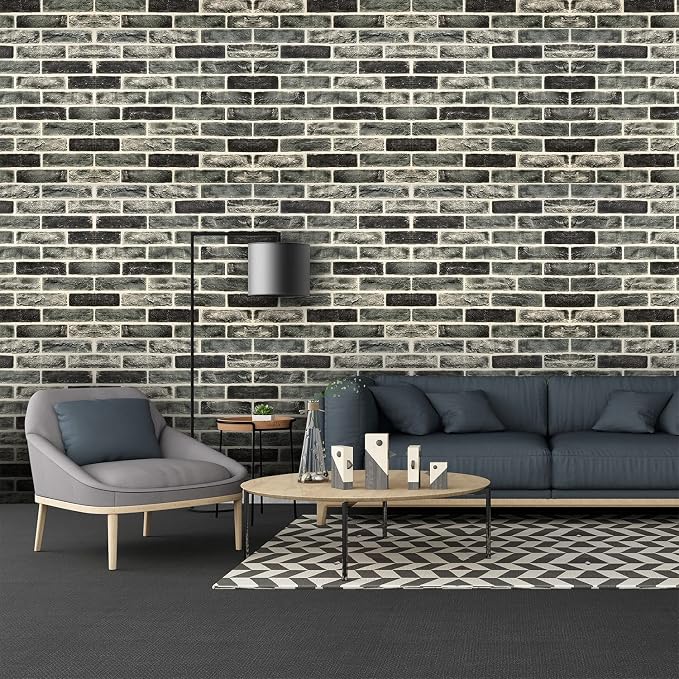 20-Pack 104 Sq.Ft 3D Wall Panels Peel and Stick 3D Faux Brick Wallpaper Peel - Image 4