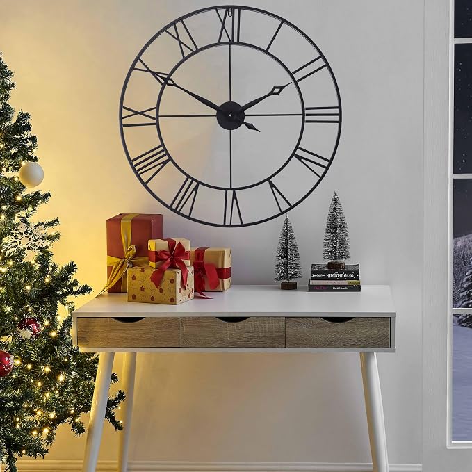 CLXEAST 30 Inch Large Wall Clock Modern, Oversized Roman Numeral Decorative - Image 6