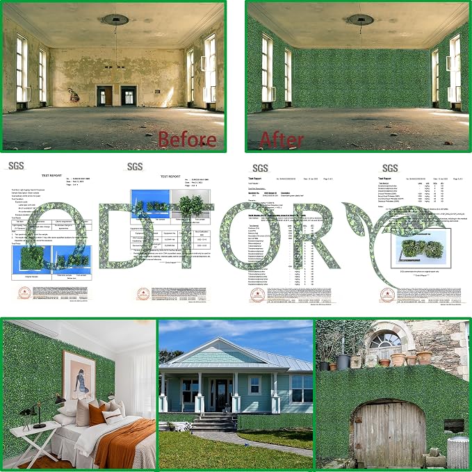 ODTORY Artificial Boxwood Hedge Wall Panels, 24 X 16 in 12P UV-Anti Faux - Image 5
