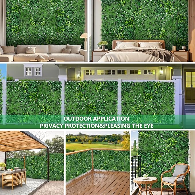 Grooy Grass Wall, Artificial Boxwood Panels 40"x120", Privacy Hedge Fence Screen - Image 5