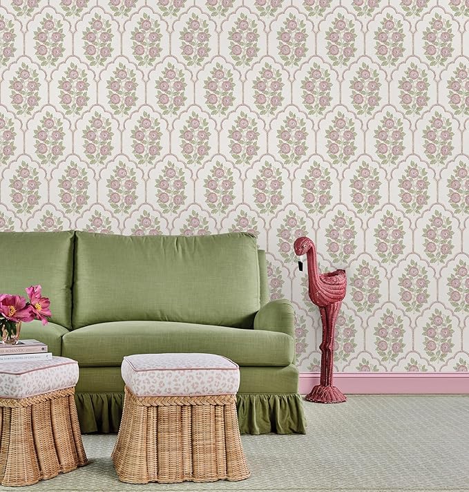 NuWallpaper x Society Social Floral Bazaar Rose Water Peel and Stick Wallpaper - Image 2