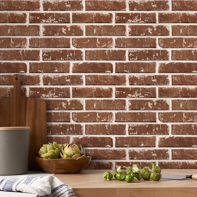 Commomy 3D Peel and Stick Brick, Ultralight Thin PVC Faux Brick Wall Panels - Image 3