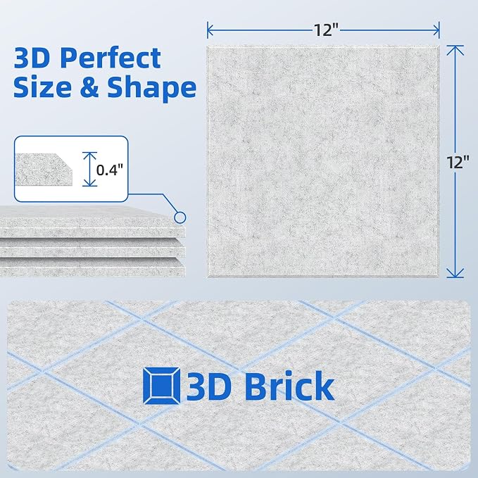 20 Pack Acoustic Panels with Self Adhesive, Soundproof Wall Panels, Square - Image 5