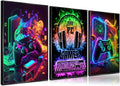 3Pcs Cool Gaming Wall Art Retro Video Gamer watercolor Posters Pictures by PPV