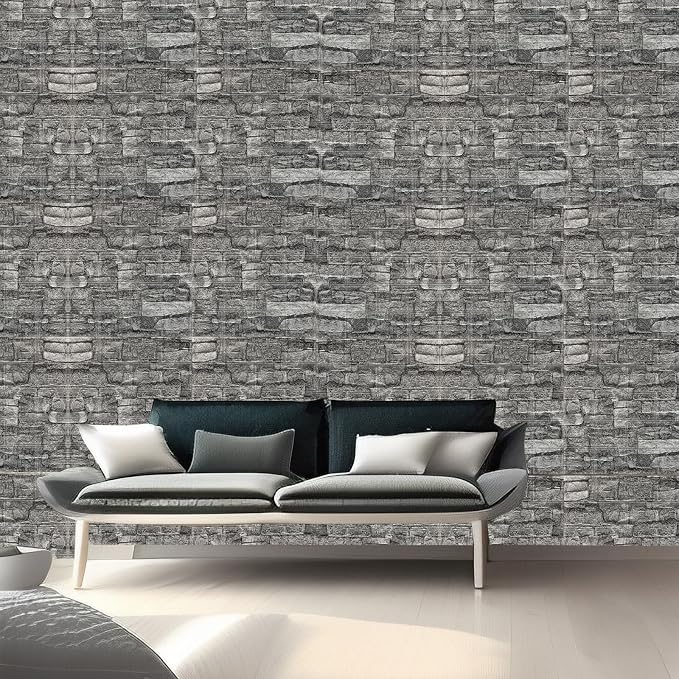 3D Wall Panels Peel and Stick in Black Grey, Faux Brick Wall Panels - Image 8