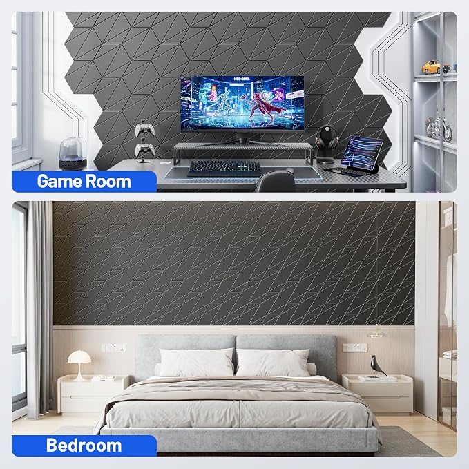 20 Pack Acoustic Panels with Self-Adhesive 12"X10"X0.4" Sound Proof Foam Panels - Image 7