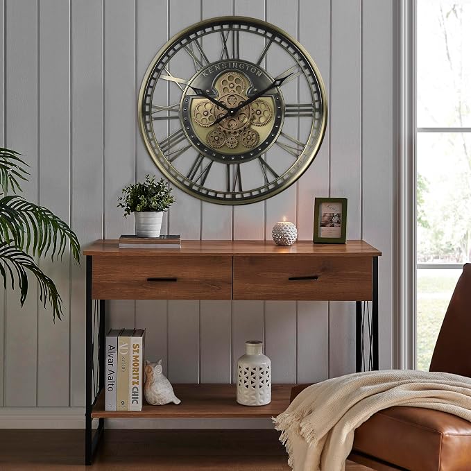 CLXEAST 21 Inch Large Moving Gears Wall Clock - Image 5