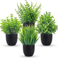 Der Rose Fake Plants 4 Packs Artificial Plants Small Faux Plants Black Bathroom by DerRose