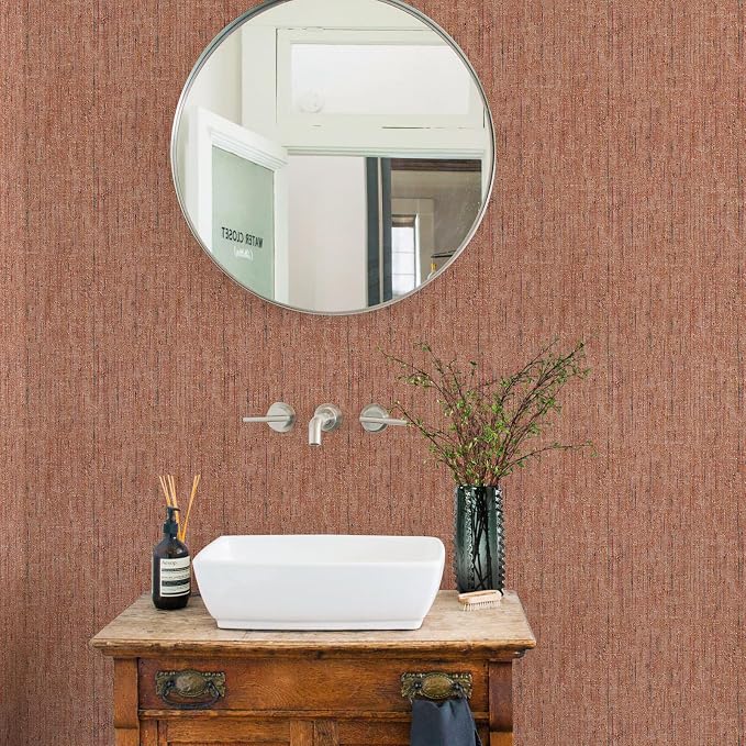 JiffDiff Woven Wallpaper Peel and Stick 17.3" x 400" Colorful Paint Grasscloth - Image 5