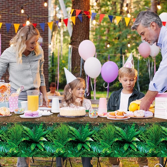 Kochorie 100 Ft x 54 Inch Forest Path Plastic Tablecloth Roll Safari Dinosaur - Image 7