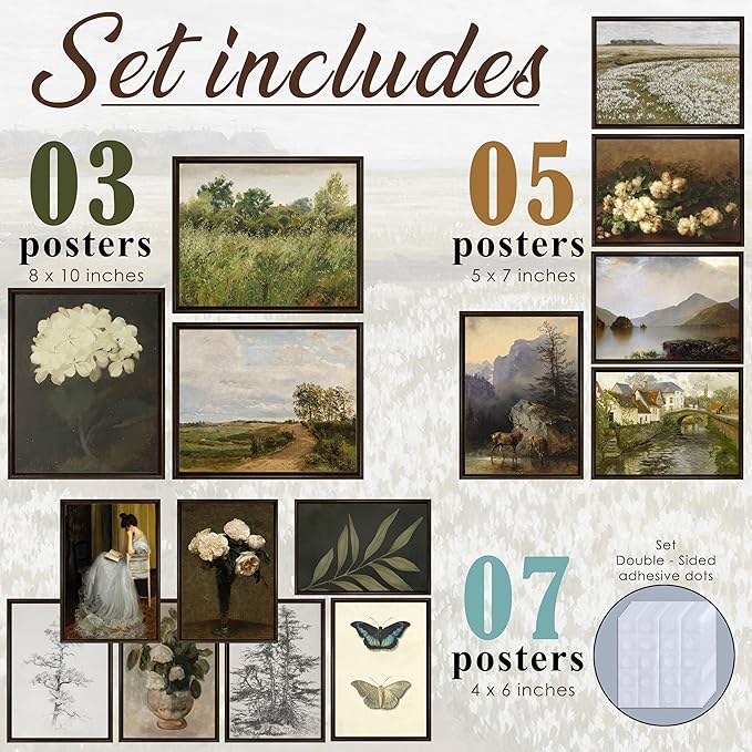 LANCHI95 15 Pcs Vintage Wall Art Decor, Vintage Posters - Image 2