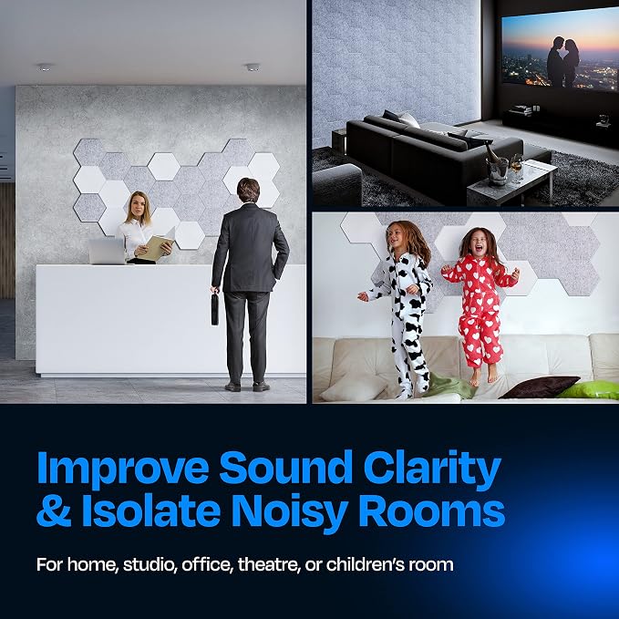 Acoustic Panels 12-Pack Soundproof Wall Panels 12"X10.4"X0.4" Sound Panels High - Image 4