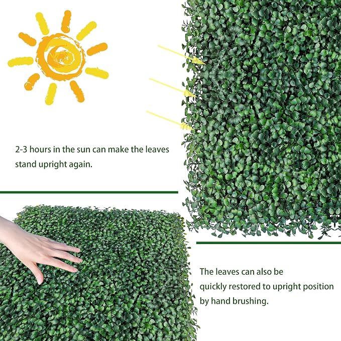 ODTORY Artificial Boxwood Roll Panels:54 X 120 in UV-Anti More Dense Greenery - Image 5
