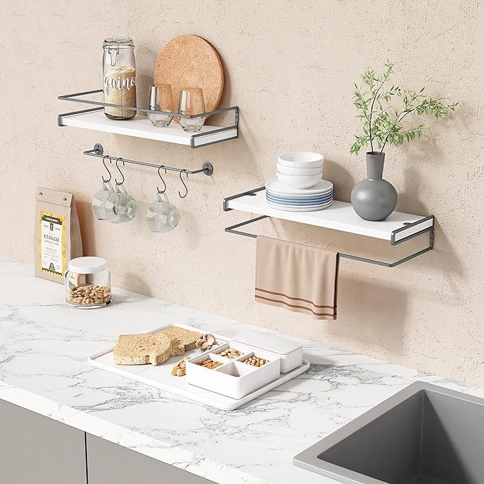 Forbena White Floating Shelves for Bathroom Organizer Over Toilet, Bathroom - Image 4