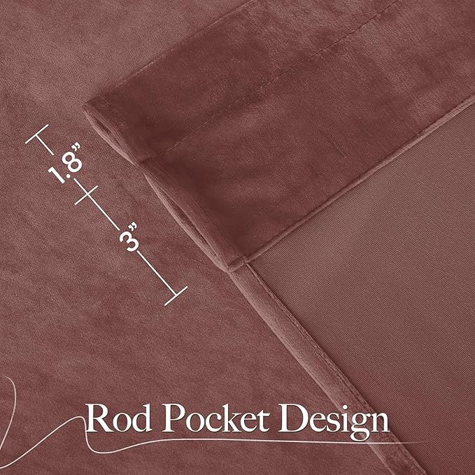 NICETOWN Wild Rose Velvet Curtains, Rod Pocket Velvet Drapes, Media Movie - Image 7