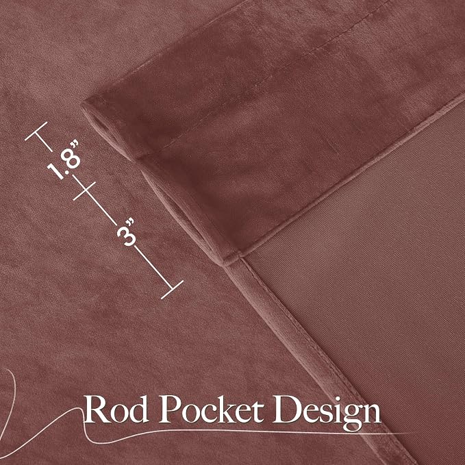 NICETOWN Wild Rose Velvet Curtains, Rod Pocket Velvet Drapes, Media Movie - Image 7