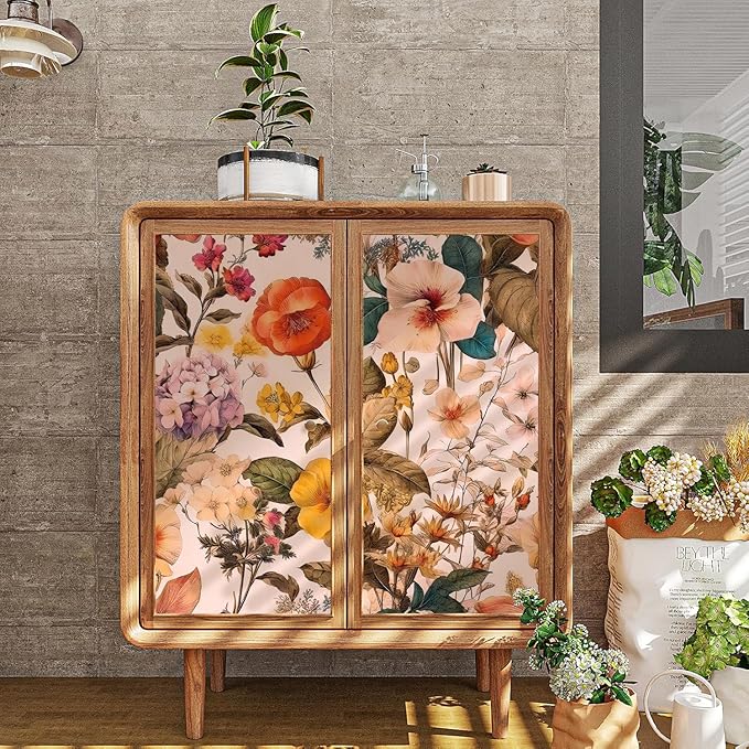 Jeweluck Floral Peel and Stick Wallpaper Vintage Floral Contact Paper Peel and - Image 3