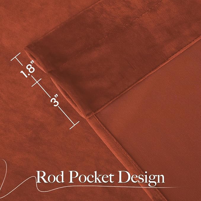 NICETOWN Rust Red Blackout Velvet Curtains - Image 9