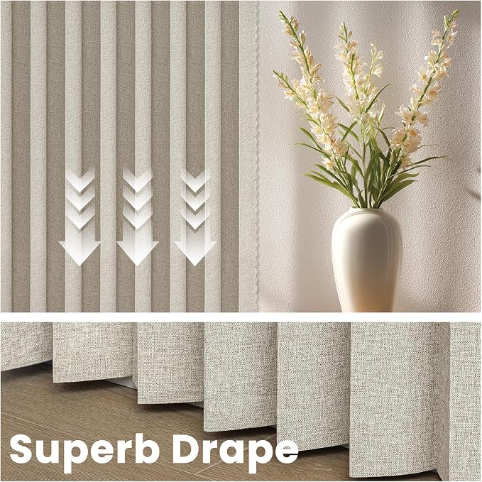 AJAZZ Blackout Accordion Door Curtain 98"x78" Cream White - Image 6