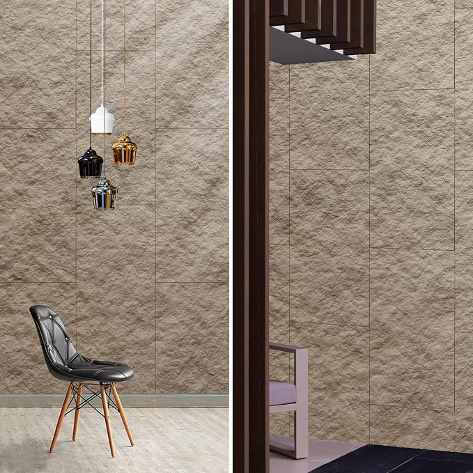KASARO PU 3D Faux Stone Wall Panels, Cement Texture Accent - Image 3