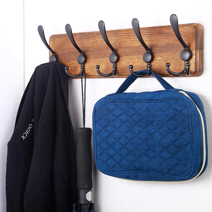 SKOLOO Rustic Wall Mounted Coat Rack: 16" Stud Spacing, Pine Real Wood Plank - Image 3