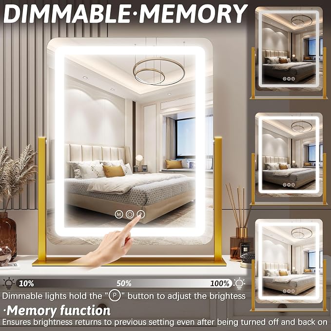 FENNIO Vanity Mirror with Lights 22 Inch- LED Lighted Makeup Mirror, Large - Image 3