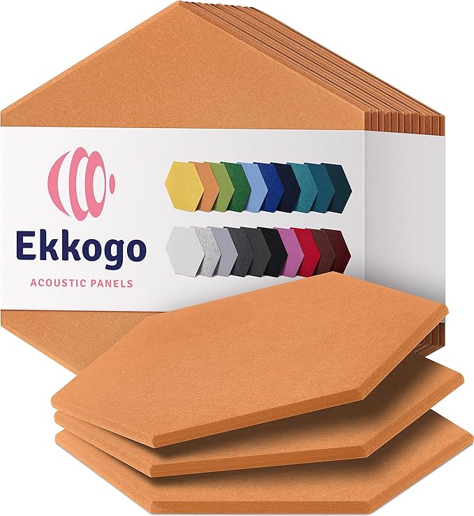 Acoustic Panels 12-Pack Soundproof Wall Panels 12"X10.4"X0.4" Sound Panels High by EkkogoAcousticPanels