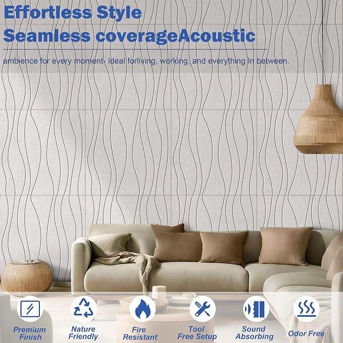 6 PCS Acoustic Panels, 23.6x23.6'' Self-Adhesive Soundproof Wall Panels - Image 5