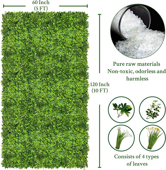 ODTORY Artificial Plant Wall Roll: 60 X 120 in UV-Anti Ivy Privacy Fence Screen - Image 2