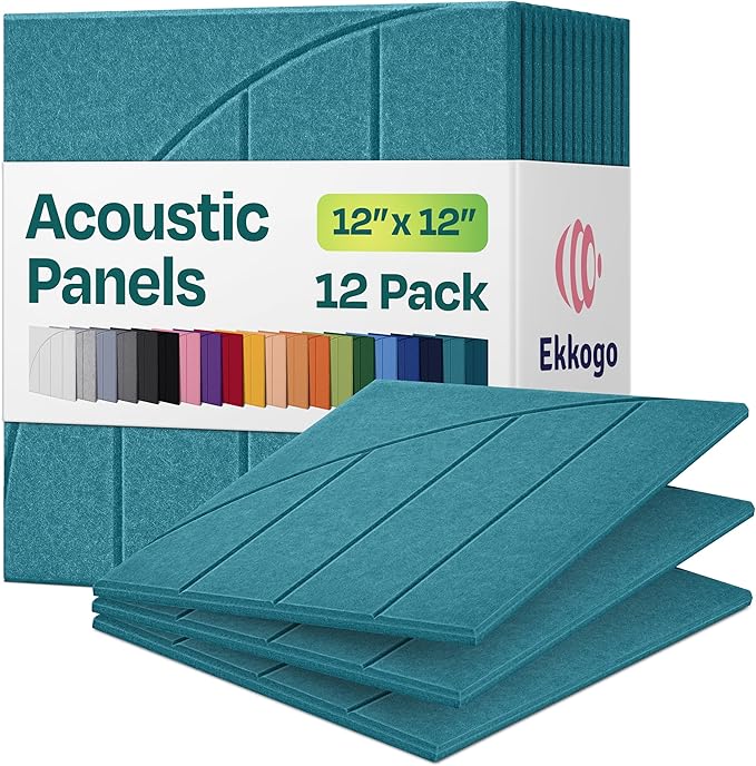 Acoustic Panels 12-Pack Soundproof Wall Panels 12"x12"x0.4" Decorative Sound by EkkogoAcousticPanels