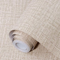 Khaki Grasscloth Peel and Stick Wallpaper 17.3"x120" Faux Linen Textured by Uooar