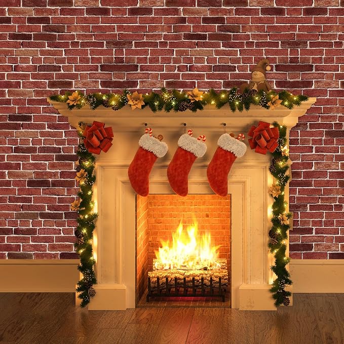Chuangdi 2pcs 4.5 x 9 Feet Brick Wallpaper Peel and Stick Backdrop Tablecloth - Image 5