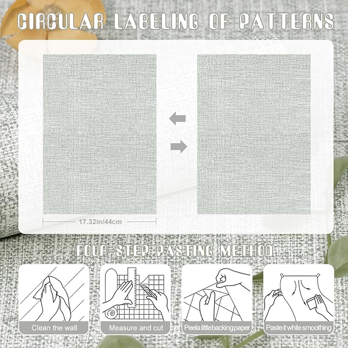 Amiya Grasscloth Grey Wallpaper Peel and Stick Faux Fabric Linen Contact Paper - Image 6