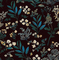 Laatse Vintage Green Wallpaper Peel and Stick Dark Floral Wallpaper 17.5'' x by Laatse