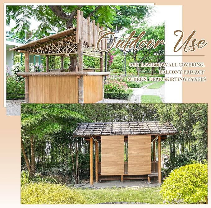 Juexica 2 Pcs Natural Bamboo Wall Panel 16 x 96 Inch Bamboo Covering Renewable - Image 4