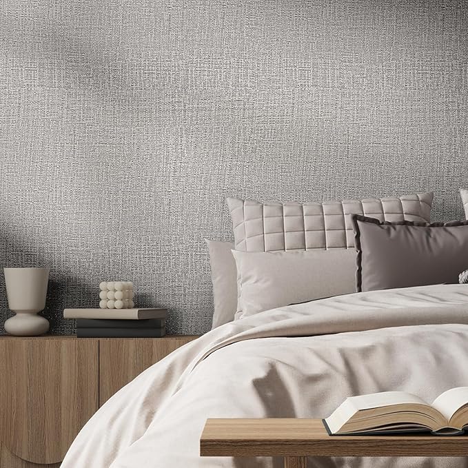 WADILE Grasscloth Peel and Stick Wallpaper 23.6in x 472in, Textured Contact - Image 2